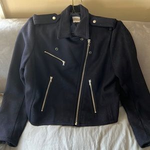 Vintage Gap/ Dark Blue Wool Moto-Jacket